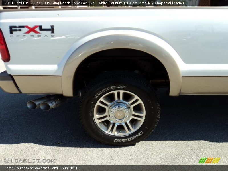 White Platinum Tri-Coat Metallic / Chaparral Leather 2011 Ford F350 Super Duty King Ranch Crew Cab 4x4