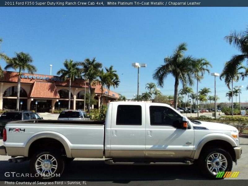  2011 F350 Super Duty King Ranch Crew Cab 4x4 White Platinum Tri-Coat Metallic