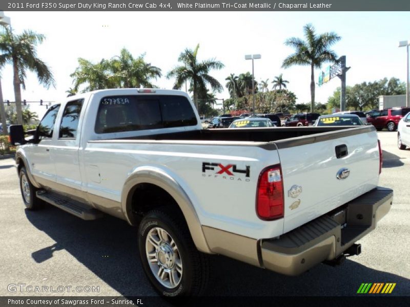 White Platinum Tri-Coat Metallic / Chaparral Leather 2011 Ford F350 Super Duty King Ranch Crew Cab 4x4