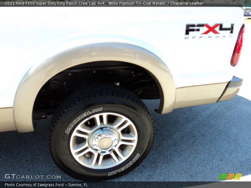 White Platinum Tri-Coat Metallic / Chaparral Leather 2011 Ford F350 Super Duty King Ranch Crew Cab 4x4