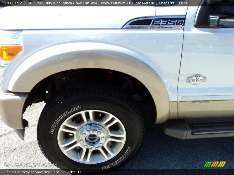 White Platinum Tri-Coat Metallic / Chaparral Leather 2011 Ford F350 Super Duty King Ranch Crew Cab 4x4