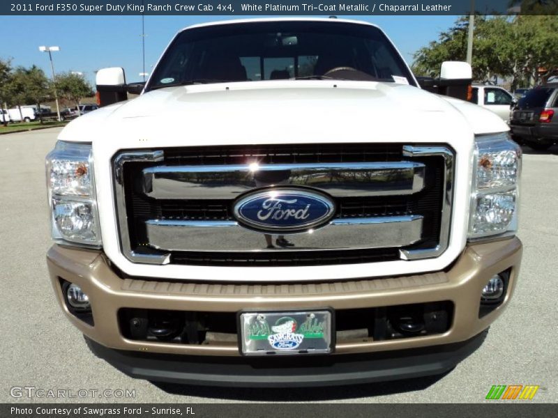 White Platinum Tri-Coat Metallic / Chaparral Leather 2011 Ford F350 Super Duty King Ranch Crew Cab 4x4