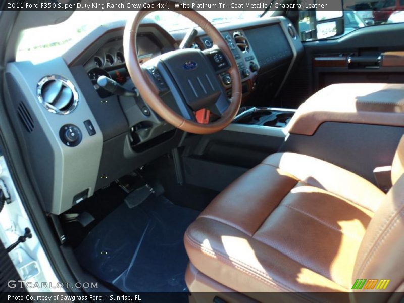 White Platinum Tri-Coat Metallic / Chaparral Leather 2011 Ford F350 Super Duty King Ranch Crew Cab 4x4