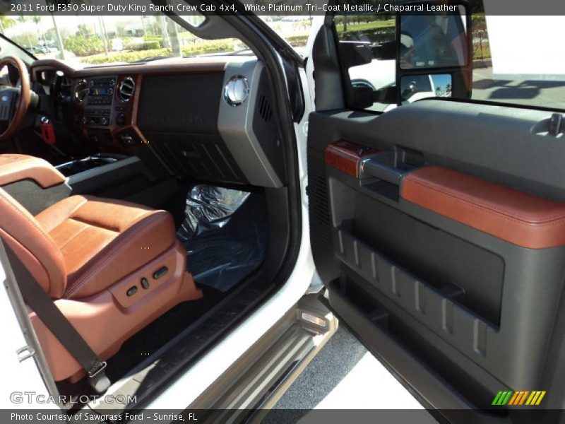 White Platinum Tri-Coat Metallic / Chaparral Leather 2011 Ford F350 Super Duty King Ranch Crew Cab 4x4