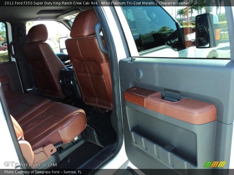 White Platinum Tri-Coat Metallic / Chaparral Leather 2011 Ford F350 Super Duty King Ranch Crew Cab 4x4