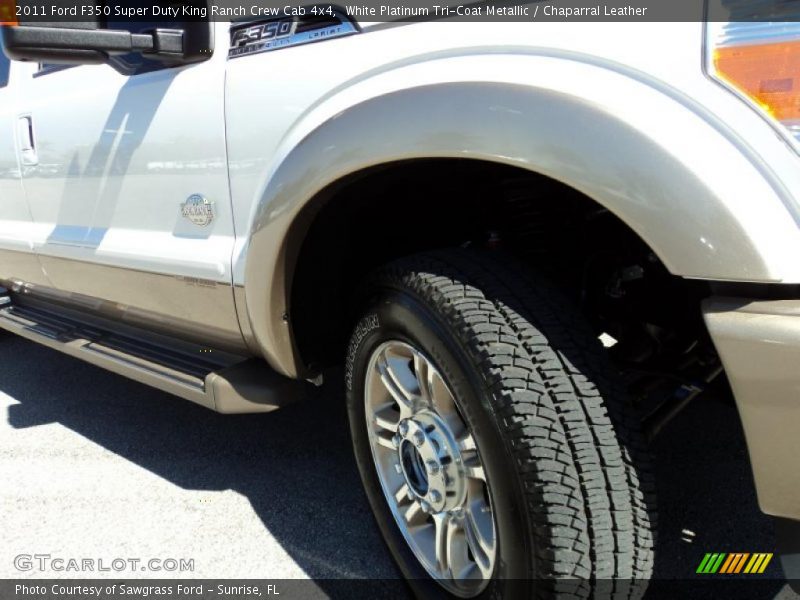 White Platinum Tri-Coat Metallic / Chaparral Leather 2011 Ford F350 Super Duty King Ranch Crew Cab 4x4