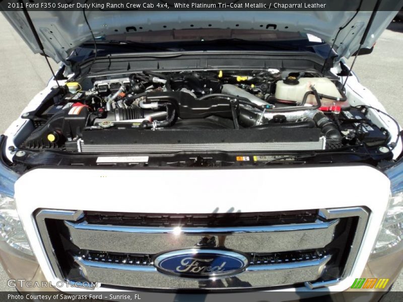 White Platinum Tri-Coat Metallic / Chaparral Leather 2011 Ford F350 Super Duty King Ranch Crew Cab 4x4