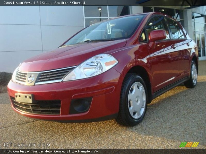 Red Brick / Charcoal 2009 Nissan Versa 1.8 S Sedan