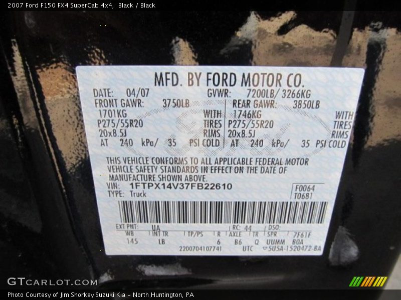 Black / Black 2007 Ford F150 FX4 SuperCab 4x4