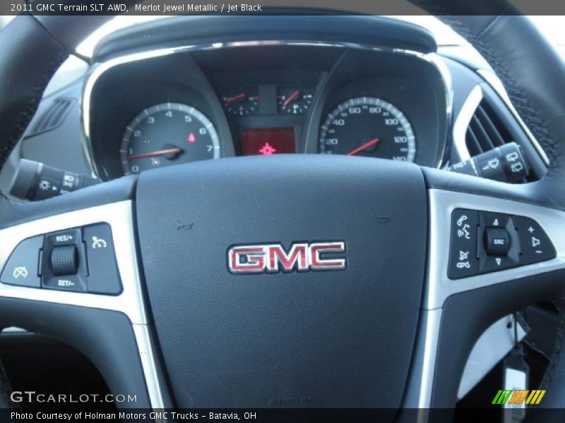 Merlot Jewel Metallic / Jet Black 2011 GMC Terrain SLT AWD