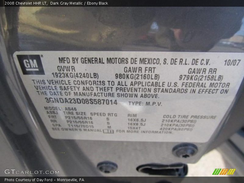 Dark Gray Metallic / Ebony Black 2008 Chevrolet HHR LT