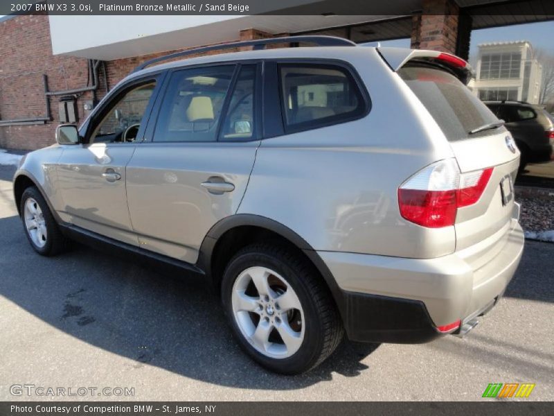 Platinum Bronze Metallic / Sand Beige 2007 BMW X3 3.0si