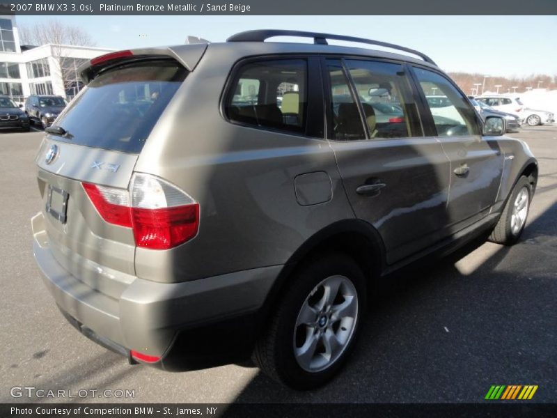 Platinum Bronze Metallic / Sand Beige 2007 BMW X3 3.0si