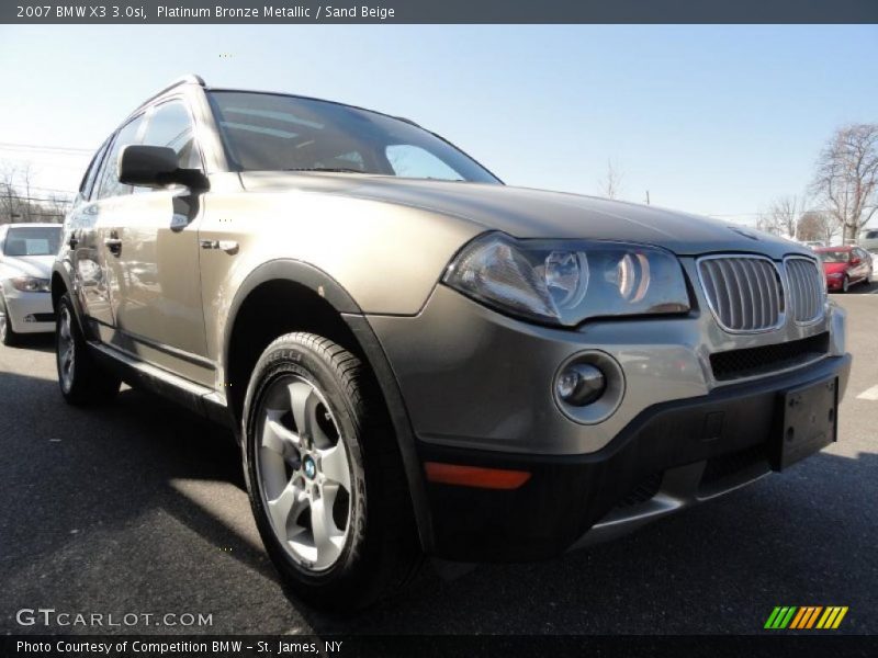 Platinum Bronze Metallic / Sand Beige 2007 BMW X3 3.0si