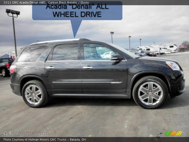 Carbon Black Metallic / Ebony 2011 GMC Acadia Denali AWD