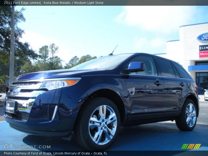 Kona Blue Metallic / Medium Light Stone 2011 Ford Edge Limited