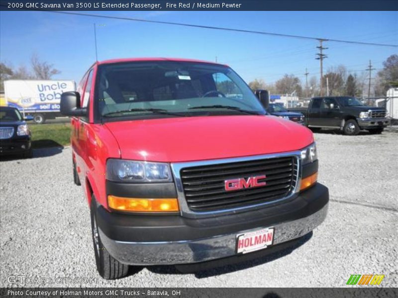 Fire Red / Medium Pewter 2009 GMC Savana Van 3500 LS Extended Passenger