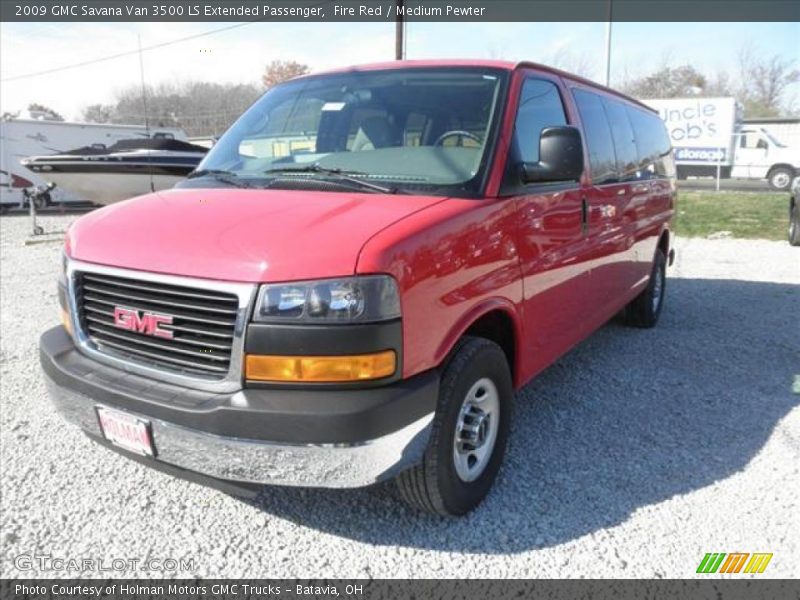 Fire Red / Medium Pewter 2009 GMC Savana Van 3500 LS Extended Passenger