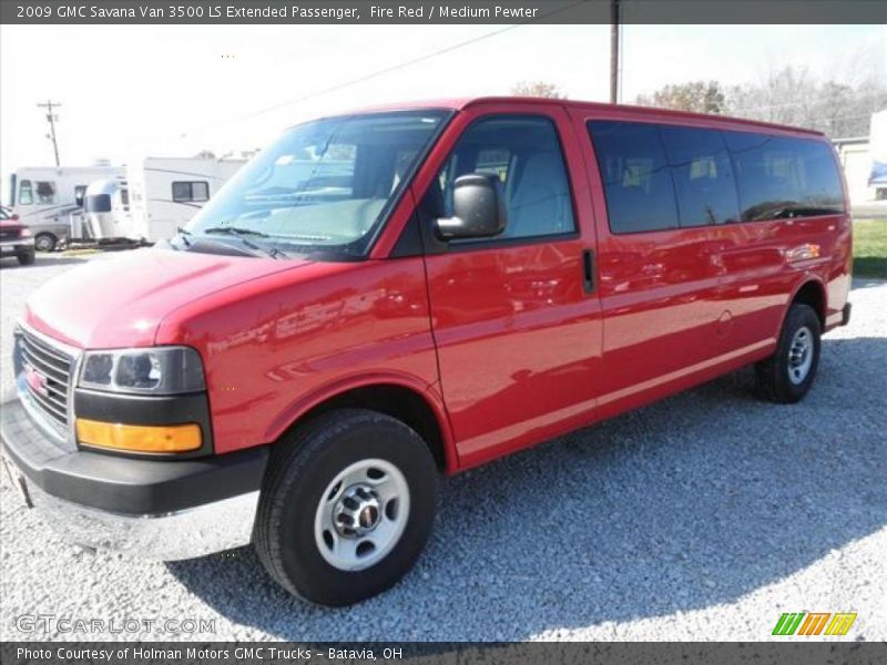 Fire Red / Medium Pewter 2009 GMC Savana Van 3500 LS Extended Passenger
