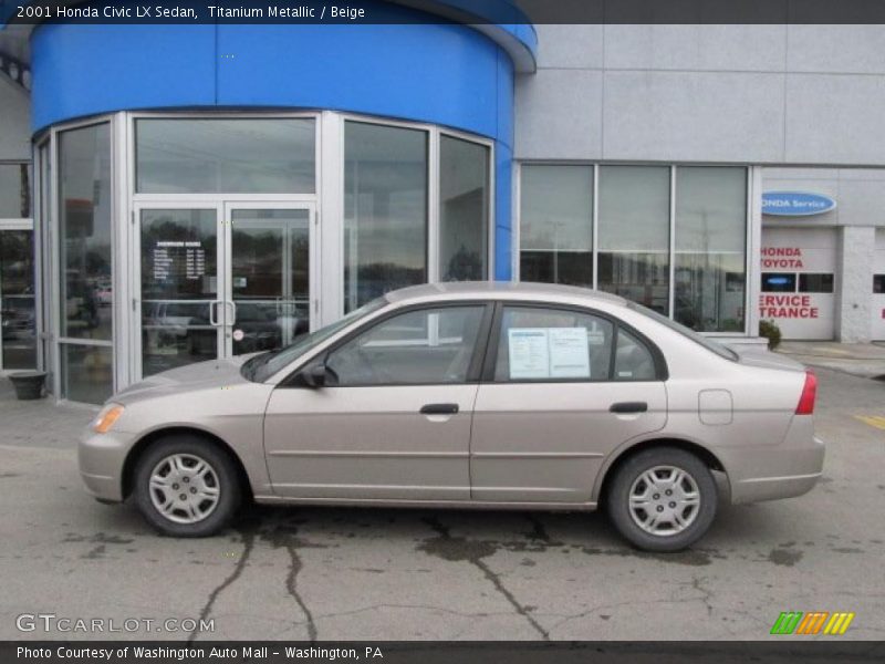 Titanium Metallic / Beige 2001 Honda Civic LX Sedan
