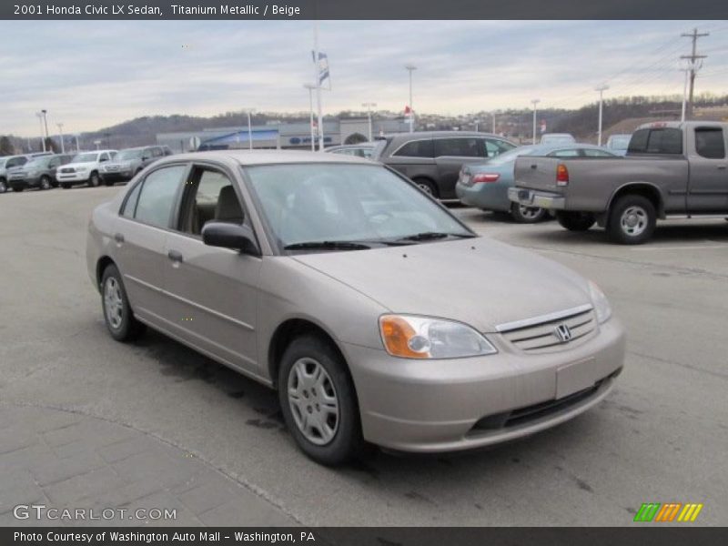 Titanium Metallic / Beige 2001 Honda Civic LX Sedan