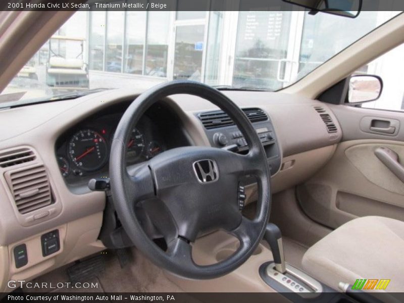 Titanium Metallic / Beige 2001 Honda Civic LX Sedan