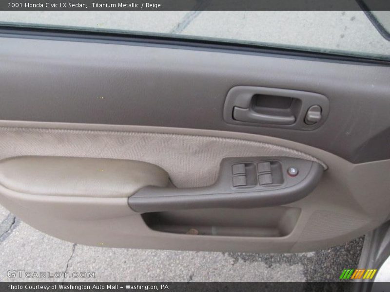 Titanium Metallic / Beige 2001 Honda Civic LX Sedan