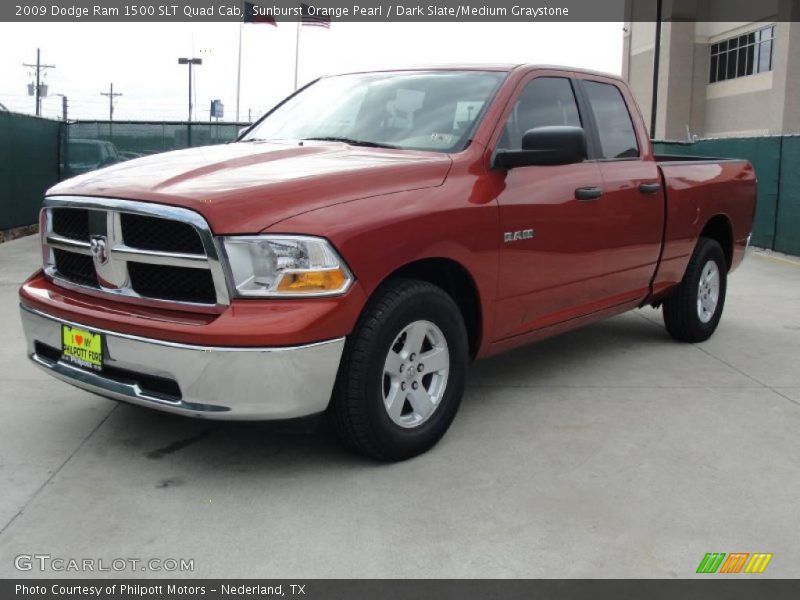 Sunburst Orange Pearl / Dark Slate/Medium Graystone 2009 Dodge Ram 1500 SLT Quad Cab