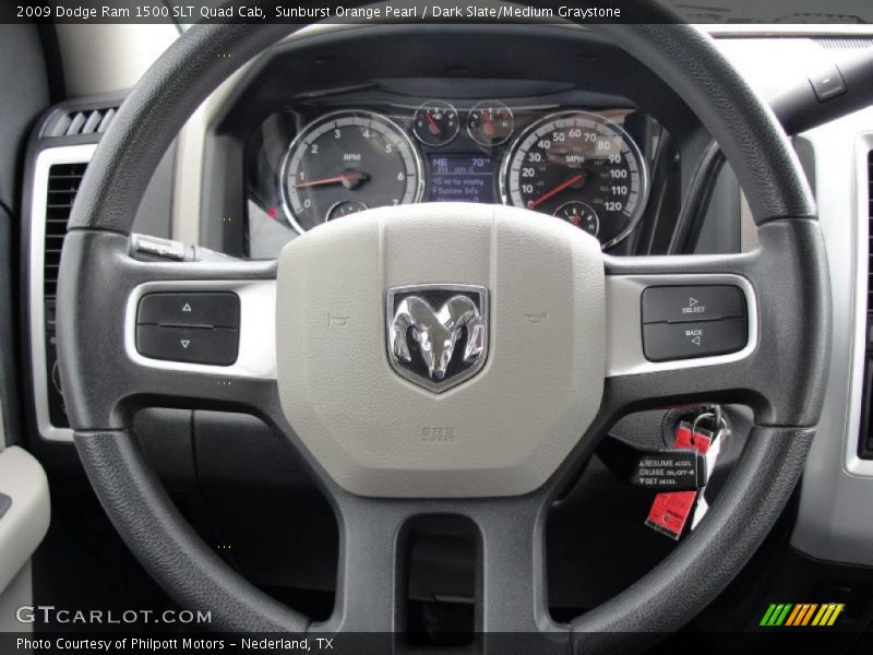 Sunburst Orange Pearl / Dark Slate/Medium Graystone 2009 Dodge Ram 1500 SLT Quad Cab