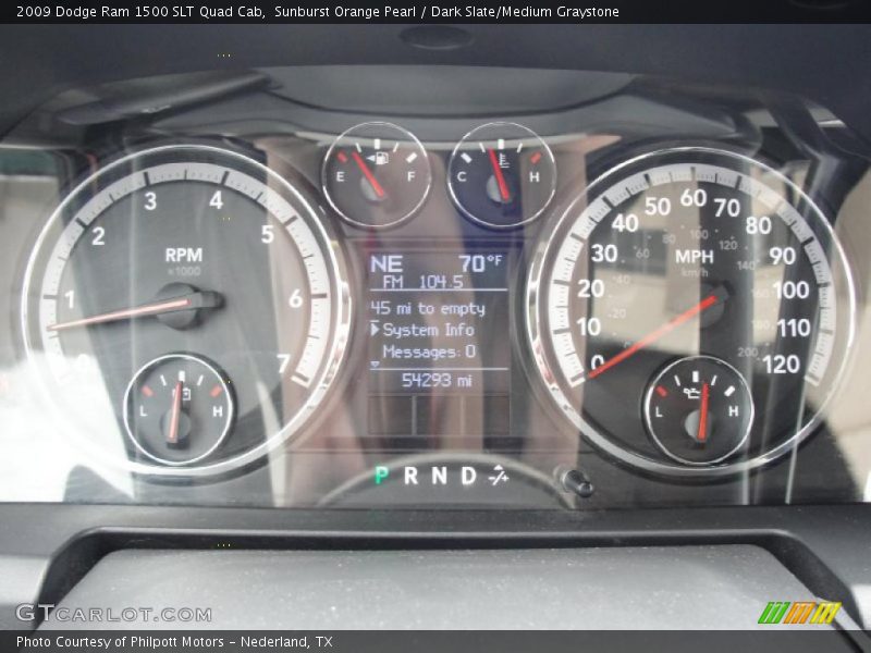 Sunburst Orange Pearl / Dark Slate/Medium Graystone 2009 Dodge Ram 1500 SLT Quad Cab