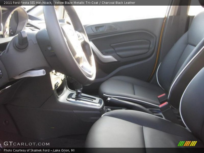  2011 Fiesta SES Hatchback Charcoal Black Leather Interior