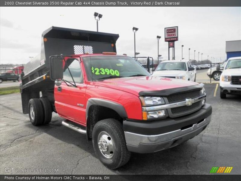 Victory Red / Dark Charcoal 2003 Chevrolet Silverado 3500 Regular Cab 4x4 Chassis Dump Truck