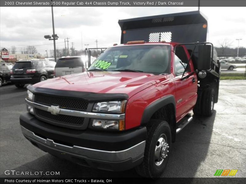 Victory Red / Dark Charcoal 2003 Chevrolet Silverado 3500 Regular Cab 4x4 Chassis Dump Truck