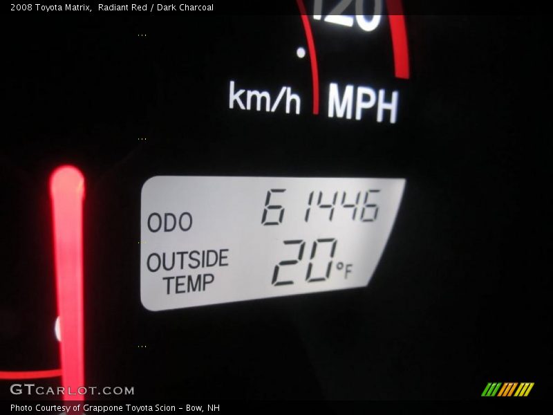 Radiant Red / Dark Charcoal 2008 Toyota Matrix