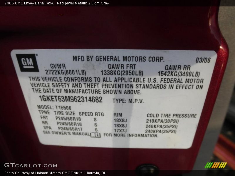 Red Jewel Metallic / Light Gray 2006 GMC Envoy Denali 4x4