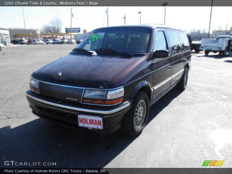 Wildberry Pearl / Beige 1993 Chrysler Town & Country
