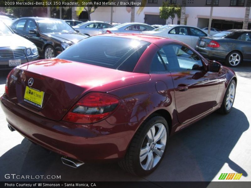 Storm Red Metallic / Black/Beige 2009 Mercedes-Benz SLK 350 Roadster