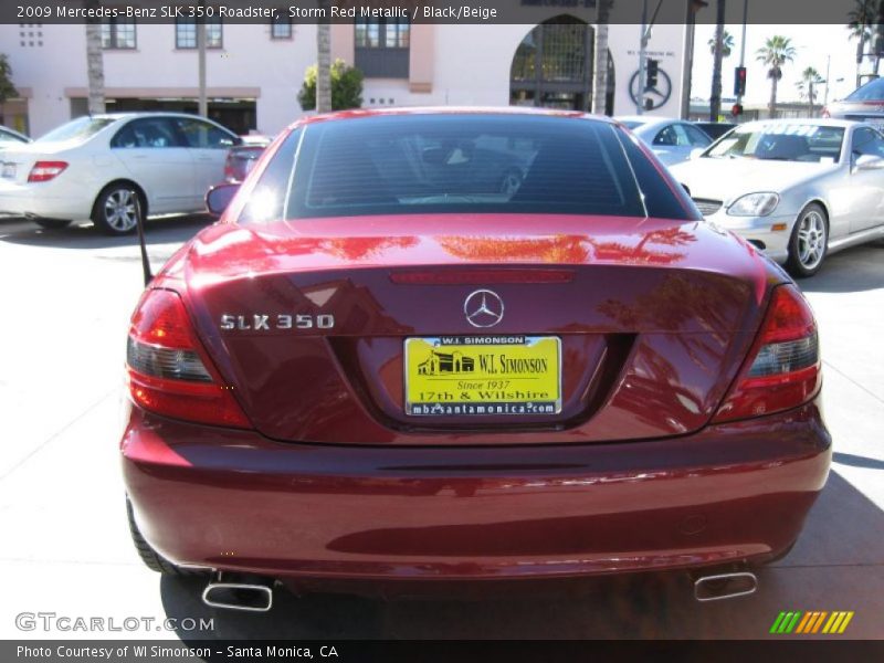 Storm Red Metallic / Black/Beige 2009 Mercedes-Benz SLK 350 Roadster