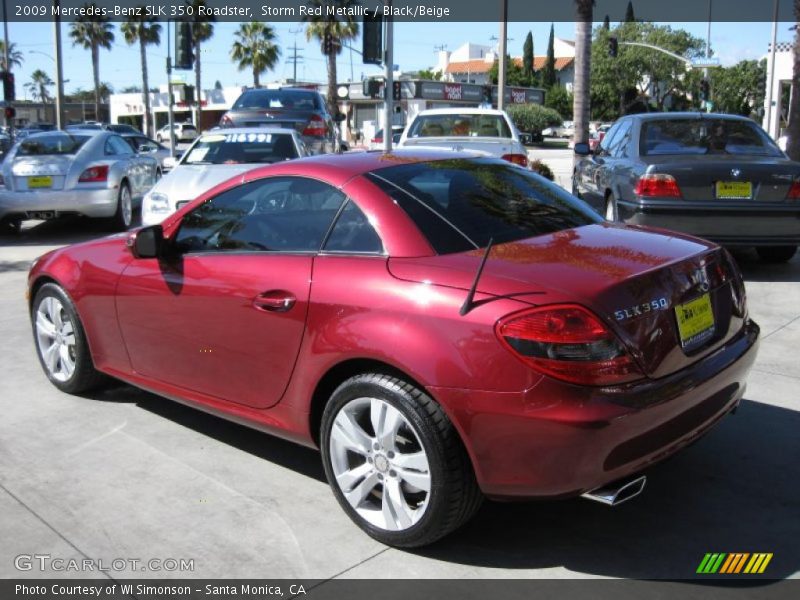 Storm Red Metallic / Black/Beige 2009 Mercedes-Benz SLK 350 Roadster