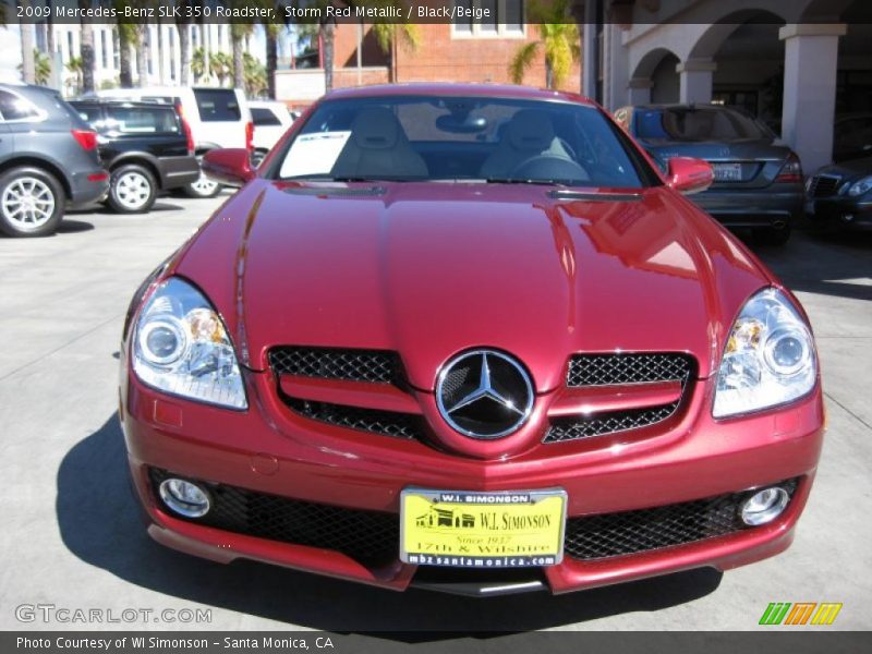 Storm Red Metallic / Black/Beige 2009 Mercedes-Benz SLK 350 Roadster