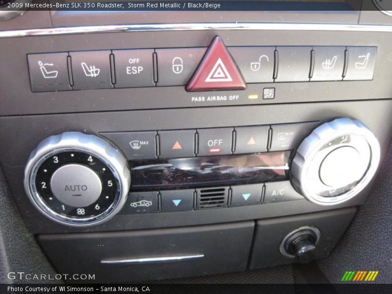Controls of 2009 SLK 350 Roadster