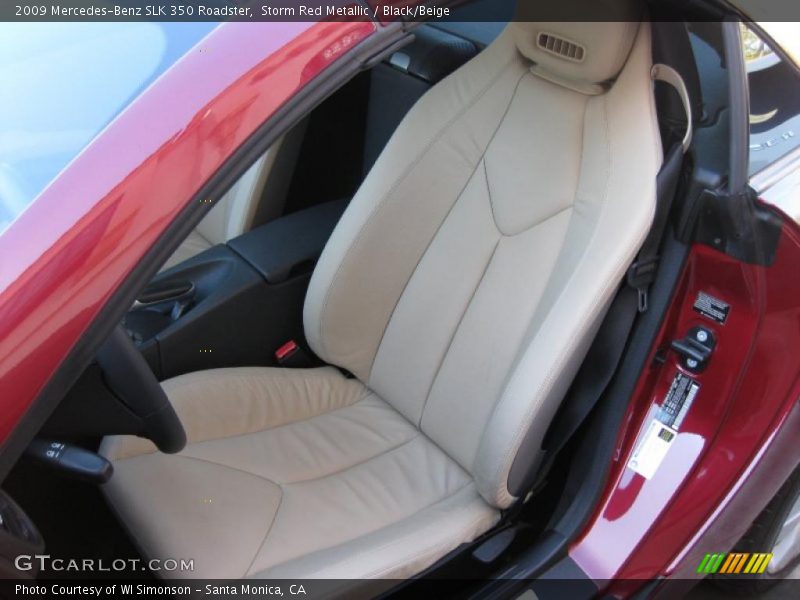 Storm Red Metallic / Black/Beige 2009 Mercedes-Benz SLK 350 Roadster