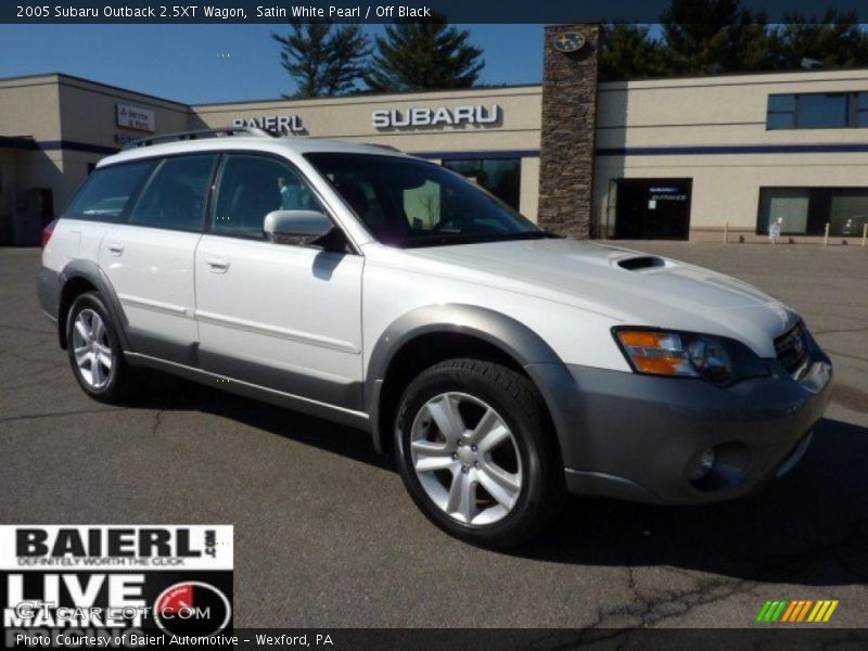 Satin White Pearl / Off Black 2005 Subaru Outback 2.5XT Wagon
