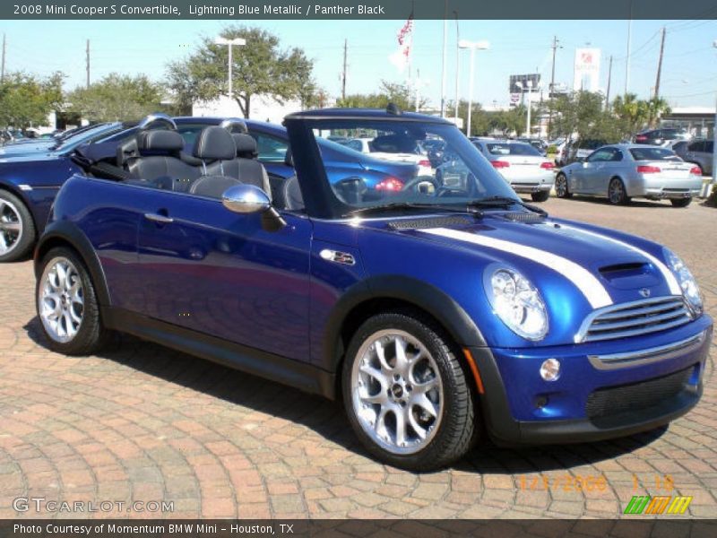 Lightning Blue Metallic / Panther Black 2008 Mini Cooper S Convertible