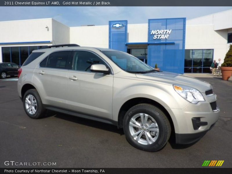 Gold Mist Metallic / Jet Black 2011 Chevrolet Equinox LT AWD