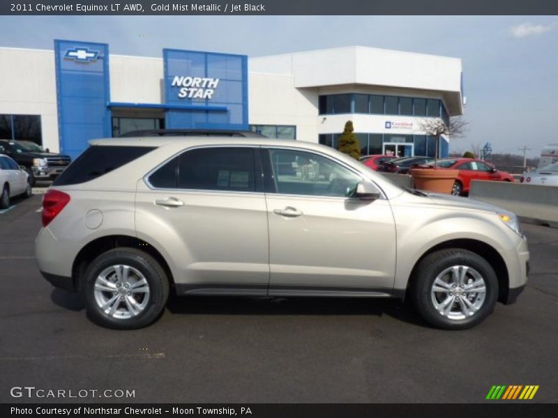 Gold Mist Metallic / Jet Black 2011 Chevrolet Equinox LT AWD