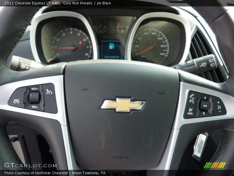 Gold Mist Metallic / Jet Black 2011 Chevrolet Equinox LT AWD