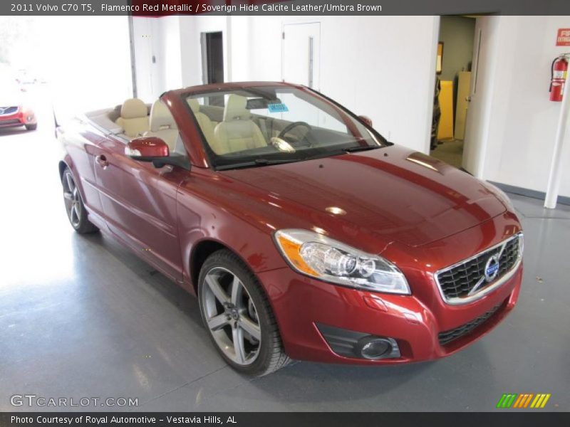 Flamenco Red Metallic / Soverign Hide Calcite Leather/Umbra Brown 2011 Volvo C70 T5