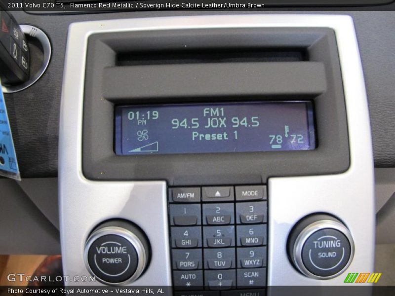 Flamenco Red Metallic / Soverign Hide Calcite Leather/Umbra Brown 2011 Volvo C70 T5