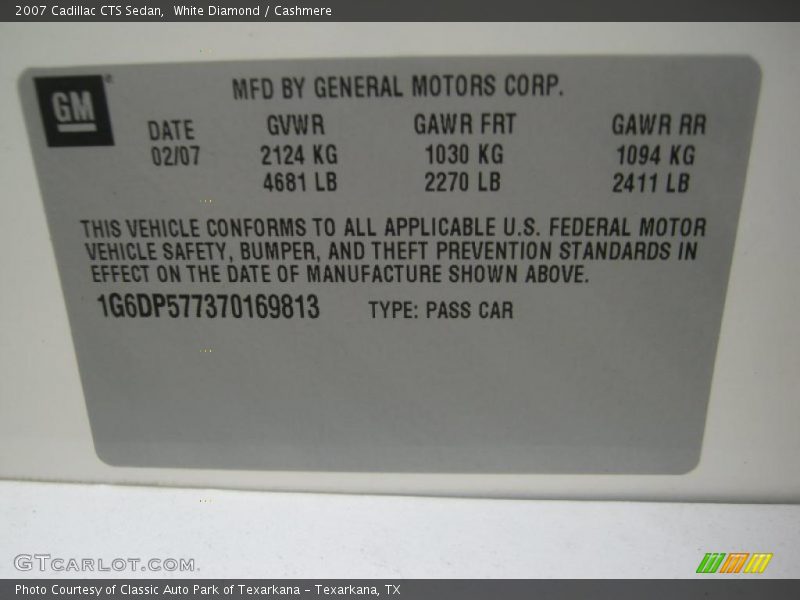 White Diamond / Cashmere 2007 Cadillac CTS Sedan